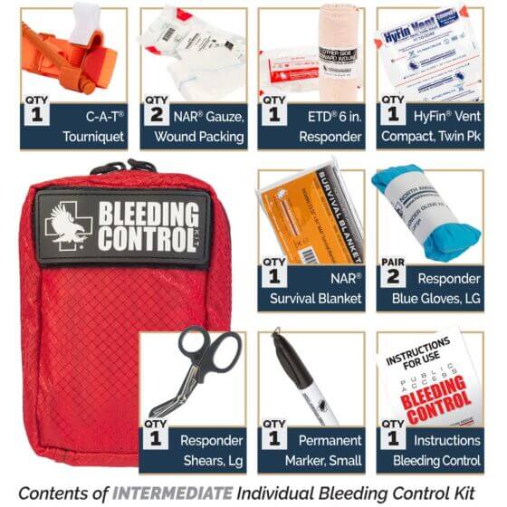 Public Access Individual Bleeding Control Kit - Nylon